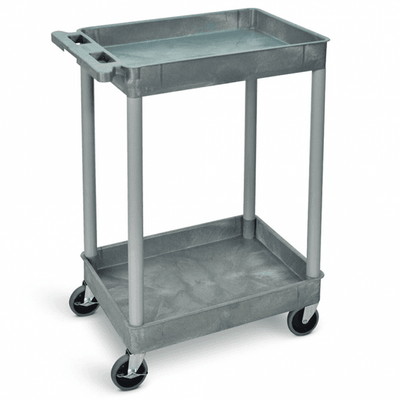 2 Shelf Plastic Tray Trolley, 150kg Load Capacity