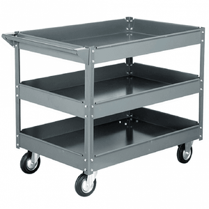 3 Shelf Steel Deep Tray Trolley, 250kg Capacity, 1020 x 620 x 820mm