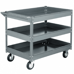 3 Shelf Steel Deep Tray Trolley, 250kg Capacity, 1020 x 620 x 820mm