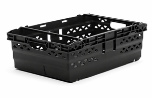 35 Litre Supermarket Bale Arm Crate – Black (Pack of 5) | Stack & Nest Euro Crates