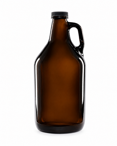 Growler din sticlă chihlimbar cu mâner de 64 oz (1,84 litri) – GROW64 | Pachet de 6