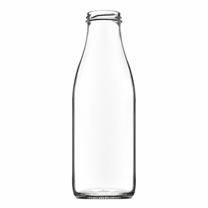 Sticlă de lapte din sticlă cu gât cu filet pentru capac cu înșurubare, 1 litru | gât de 48 mm | sticlă reutilizabilă pentru produse lactate din sticlă | 1L
