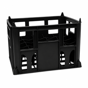 Compact lightweight steri plastic crate for stackable commercial storage and transport