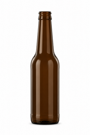 Sticlă de bere chihlimbar de unică folosință din sticlă ambra de 330 ml – finisaj coroană de 28 mm