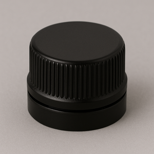 33MM Black Plastic Cap with EPE Liner – Secure Seal Closure