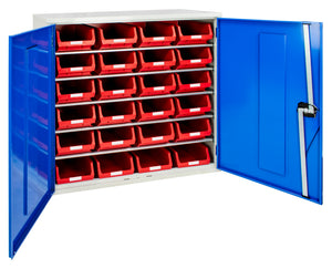 1000mm Small Parts Cabinet with G204 Bin Kit | Lockable Storage with Bins Included