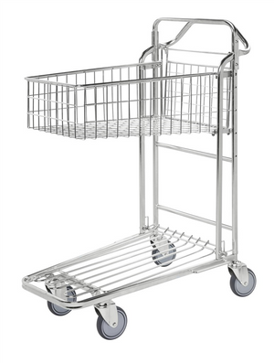 Stackable Shop Trolley with Basket – Retail & Warehouse Storage Trolley