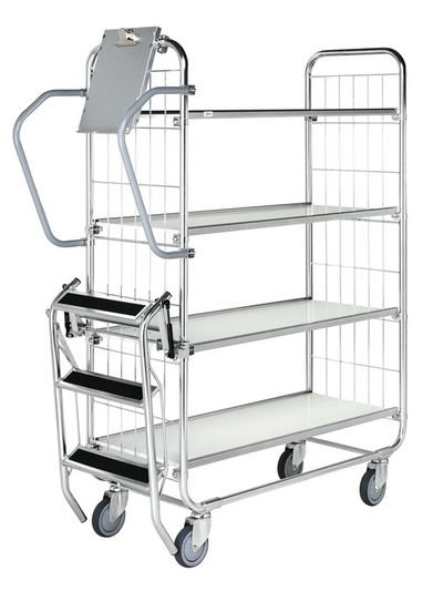 Series 8000 Shelving Trolley – Electrogalvanised – 250 kg Capacity (1195 × 470 × 1590 mm)