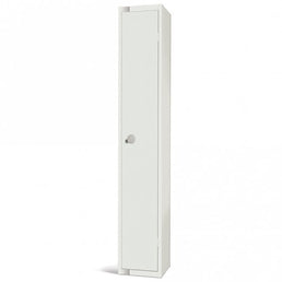 All White Steel Locker with Cam Key Lock, 300mm Depth