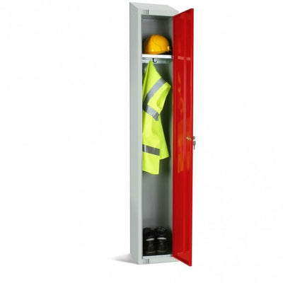 Coloured Steel Locker with Sloping Top and Cam Key Lock, 300 x 300mm