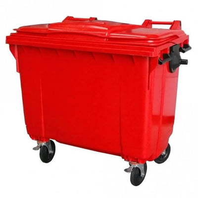 660 Litre Wheeled Waste Bin – Heavy Duty Commercial Wheelie Bin with Hinged Lid