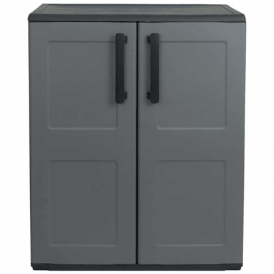 Compact Plastic Utility Cupboard – Double Door Free-Standing Storage Cabinet