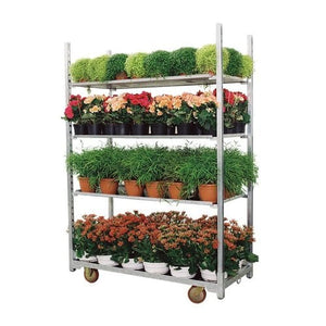 Danish Plant Trolley with 3 Shelves – Galvanized Steel Frame – 1350x565x1900mm
