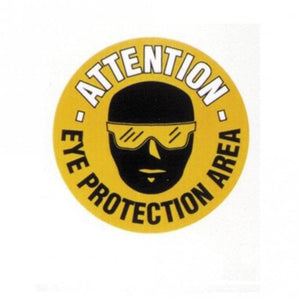 Attention Eye Protection Area Floor Marker Sign – 430mm Diameter Slip Resistant Graphic