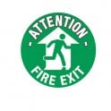 Attention Fire Exit Floor Marker Sign – 430mm Diameter Warehouse Graphic Sign