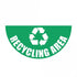 Large Half Circle Floor Marker Graphic Sign: RECYCLING AREA 750 x 375mm