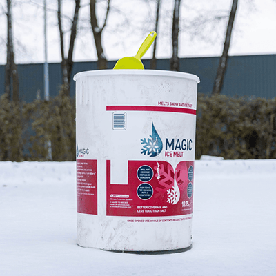 Magic Ice Melt for Snow and Ice - 18.75kg Tub, 3,600m² Coverage