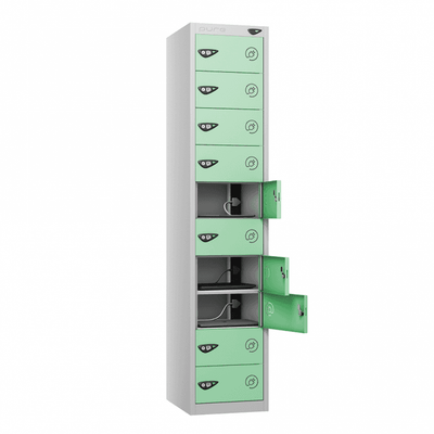 Multi Compartment Charging Steel Locker 450mm Deep with Standard UK 3-Pin Plug