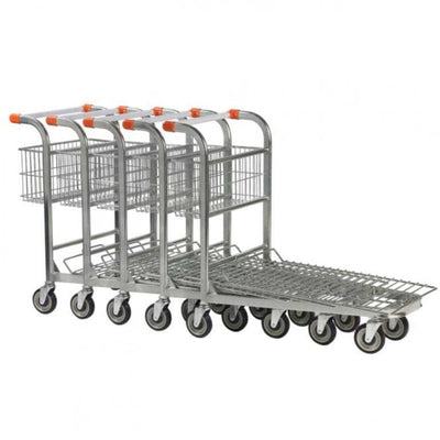 Nestable Stock Trolley with Rear Basket, 500kg Capacity