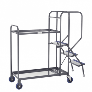 Order Picking Trolley with 2 Steel Shelves 300kg Capacity