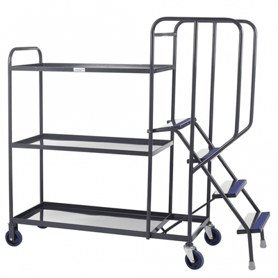 Order Picking Trolley with 3 Steel Shelves 300kg