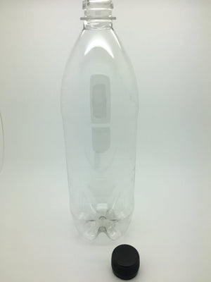 Clear Empty PET Bottle 1 Litre with 28mm Cap - Pack of 60