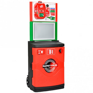 Free-Standing Mobile Fire Station with Lockable Cupboard 625 x 430 x 1560 mm