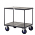 Heavy Duty 2 Shelf Tray Trolley, Steel & Timber Shelves, 600kg Load Capacity